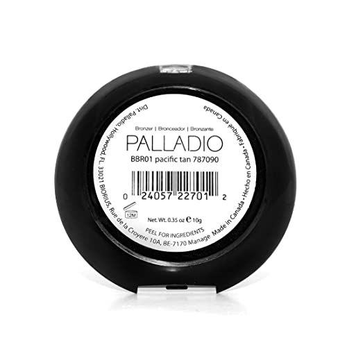 Palladio Baked Bronzer, Highly Pigmented and Easy to Blend, Shimmery Bronzed Glow, Use Dry or Wet, Lasts all day long, Provides Rich Tanning Color Finish, Powder Compact, Pacific Tan