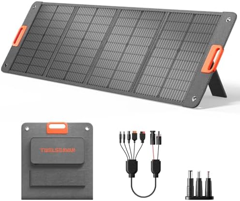120W Portable Solar Panel for Power Station, 24% High Efficiency ETFE Foldable Solar Panel Charger, QC3.0, Type-C 60W, MC4 Output, IP65 Waterproof, for Outdoor Camping, RV, Emergency Power Supply