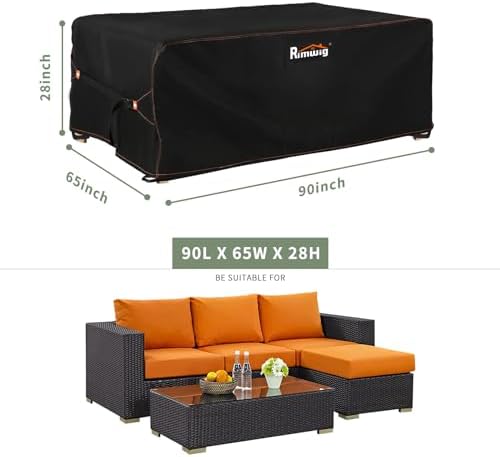 Patio Furniture Set Covers Waterproof, Outdoor furniture covers waterproof clearance, Sectional Sofa Couch Set Covers for Winter,Table Chair Cover Outside Rectangular Heavy Duty 90"Lx65"Wx28"H