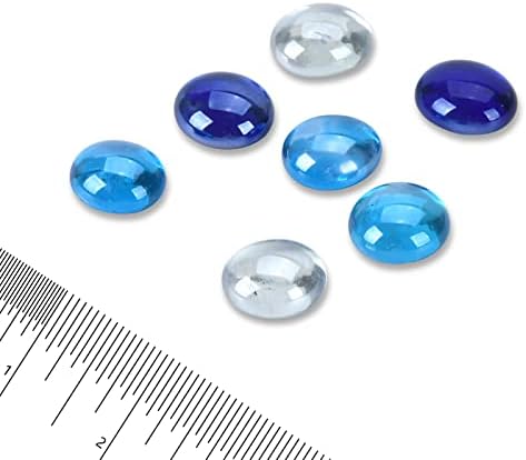 GasSaf Blended Fire Glass Beads for Outdoor Fire Pit, Fireplace, Replaces Existing Gas Logs & Lava Rocks, 3/4 Inch Glass(10 Pound)(Cobalt Blue, Caribbean Blue, Crystal Clear Luster)