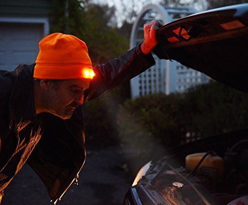 POWERCAP LED Beanie Cap 35/55 Ultra-Bright Hands Free LED Lighted Battery Powered Headlamp Hat - Black - One Size