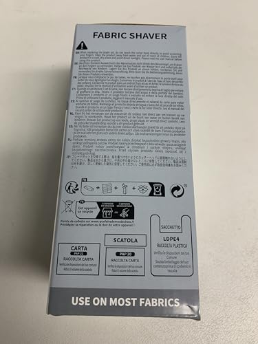 MR.SIGA Fabric Shaver and Lint Remover, Battery Operated Portable Lint Shaver with LED Lights, 2 Replaceable 6-Leaf Blades, Cream/Gray