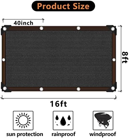 8 x 16 FT Shade Cloth 90% Sunblock Net for Garden Patio Plants Greenhouse Outdoor Pergola Lawn Sun Shade Cloths for Kennel Chicken Coop Easier to Hang Neting Cover