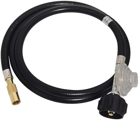 6 FT Propane Adapter Hose Regulator Kit for Blackstone 17in and 22in Tabletop Griddle to 20 lb Tank, Griddle Adapter Hose Replacement Parts with QCC1, Compatible with Blackstone 5471 Propane Hose