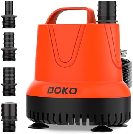 Small Submersible Water Pump, 660GPH Pond Pump with 6FT Power Cord and Handle, Ultra Quiet Pool Pump with 4 Nozzles and 4 Suction Cups, Drain Pump for Bathtub Pool Fish Tank