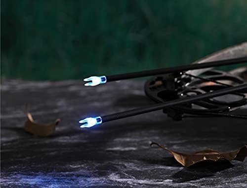 DEEPOWER S Lighted Nocks for Arrows .244/6.2mm 6/12 Pack Lighted Arrow Nocks for Archery Hunting (6, Blue)