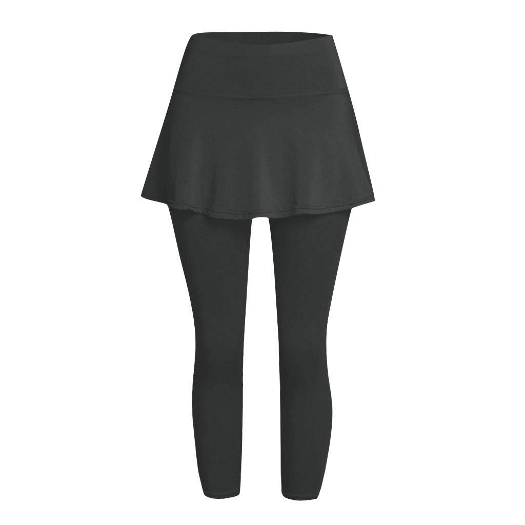 Aniywn Women's Leggings Skirt, Skirted Leggings, Active Skirt with Pockets, Tennis Pants Sports Fitness Culottes