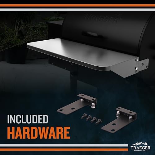 Traeger Grills BAC362 Folding Front Shelf – Steel Grill Accessory for Pro 22, Pro 575, and Ironwood 650, Ideal for Food Prep and Storage