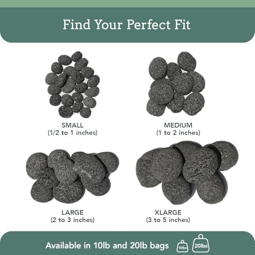 Black Lava Rocks for Fire Pit - 2 to 3 Inch 20 lbs - Gas Fireplace Stones - Volcanic Rock for Propane Fire Pit - Decorative Stone for Outdoor & Indoor Gas Fireplace
