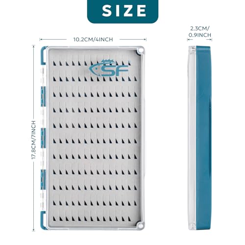 SF 2pcs Fly Fishing Box Magnetic Closure Streamer Foam Polycarbonate Material Clear Lid Trout Flies Fly Box For Nymphs Fly Box Liner