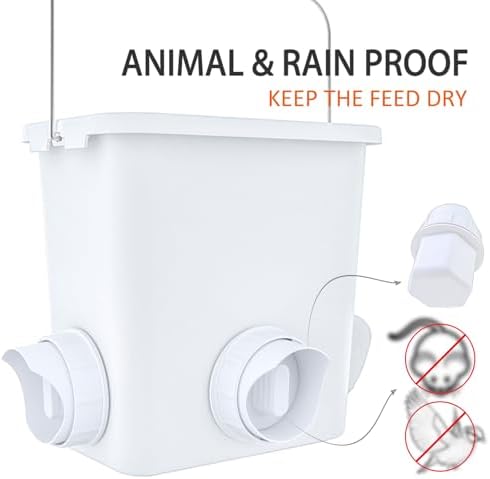 Large Automatic Chicken Feeder and Waterer Set Hanging Chicken Water Feeder Poultry Feed Bucket