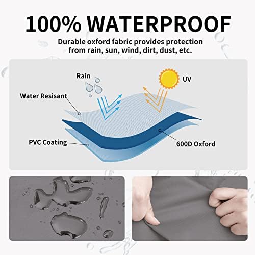 Easy-Going Outdoor Couch Cover - Heavy Duty 3-Seater Patio Sofa Cover - Windproof, Durable (70Wx38Dx35H inch, Gray/Dark Gray)
