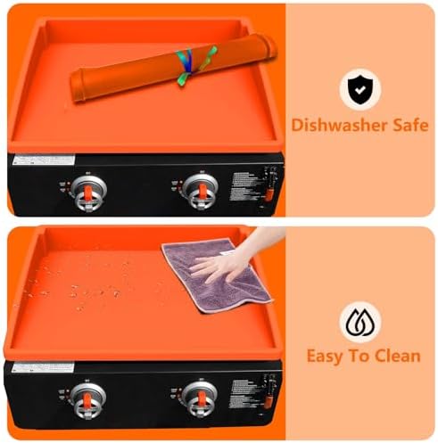 BANGIE Griddle Cover Mat for Blackstone 22 Inch Griddle Accessories | Full Wrap-Around Protection Silicone Mat for Griddle | Food Grade Silicone Grill Mat | ORANGE