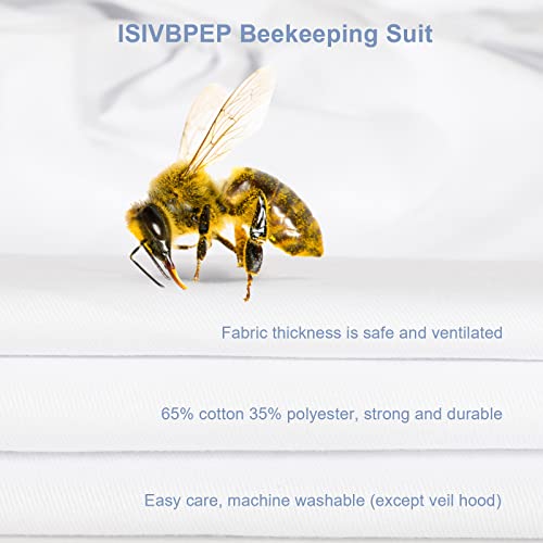 Bee Suits for Men Women,Bee Keeper Suite with Beekeeping Gloves,Beekeeping Suit with Veil Hood,Fully Body Sturdy Beekeeper Suite,Suitable for Professional Beekeepers and Beginners(X-Large)