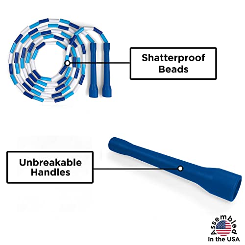 BuyJumpRopes Beaded Jump Rope - Segmented Skipping Rope for Kids - Durable Outdoor Beads