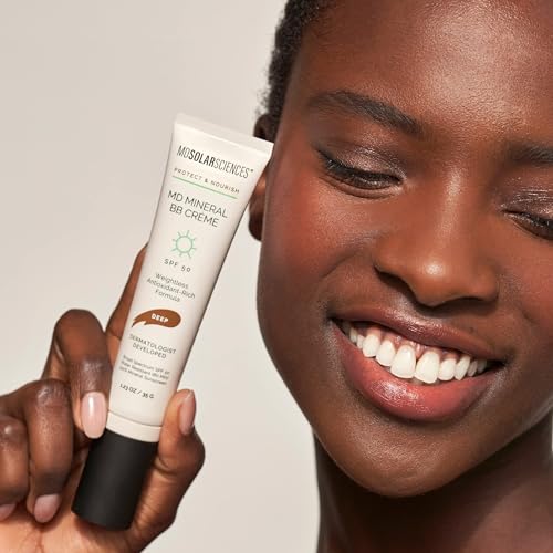MDSolarSciences Crème Mineral Beauty Balm Sunscreen SPF 50 OilFree Tinted Matte BB Crème, 1.23 Oz, Deep Brown