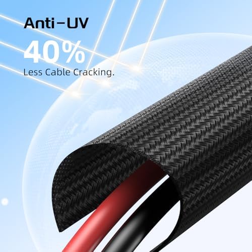 10AWG 30FT Solar Panel Extension Cable, Flame Retardant Protective Sleeving,Bateria Power Twin Wire 10 Gauge Solar Cable with IP68 Female & Male Waterproof Connectors, Dust Caps for Home, RV