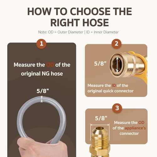GASPRO 12 Feet 3/8" ID Natural Gas Hose, Low Pressure LPG Hose with Quick Connect, for Weber, Char-broil, Pizza Oven, Patio Heater and More