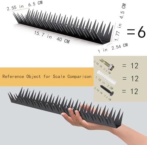 Anti Climb Fence Spikes Metal for Outdoor Walls, Garden Fences,Intruder Deterrent Fence Wall Spikes for Thieves and intruders,Roofs, Durable Home Security 6PCS(94.4 in )