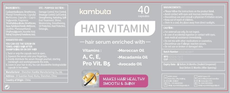 Kambuta Hair Serum: No Rinse Hair Treatment for Frizzy and Dry Damaged - Enriched Vitamin A C E Pro B5 Moroccan Macadamia Avocado Oils - Hair Vitamin Repair for Women Men