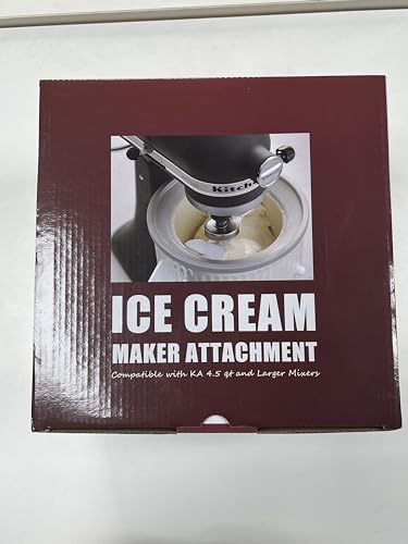 LETOMS Ice Cream Maker Attachment for Kitchenaid, 2 Quart Frozen Ice Cream Bowl for Stand Mixer 4.5/5/6/7QT, Sorbet Gelato Maker for Homemade Ice, Dessert, Yogurt