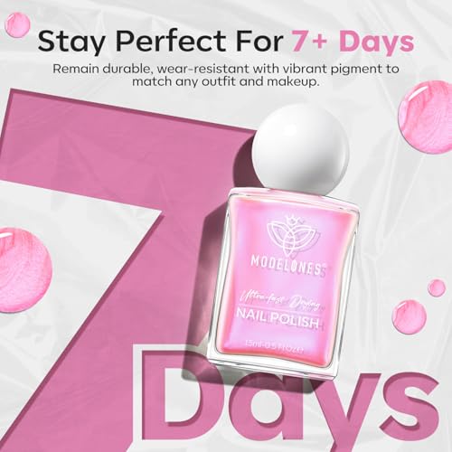 modelones Jelly Nude Nail Polish, 15 ml Jelly Natural Pink Translucent Color Quick Dry Nail Lacquer Strengthener Long Last Shine Fingernail Toe Nail Art DIY Home Travel Manicure Gift for Women Girls
