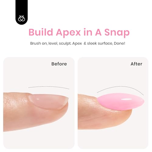 Beetles Builder Gel for Nails, 6 Colors 7 in 1 Summer Building Nail Gel for Nail Apex and Extension in Strengthener Hard Gel Macaron Pink Blue Green Yellow Purple Glitter Pastel Gel Polish