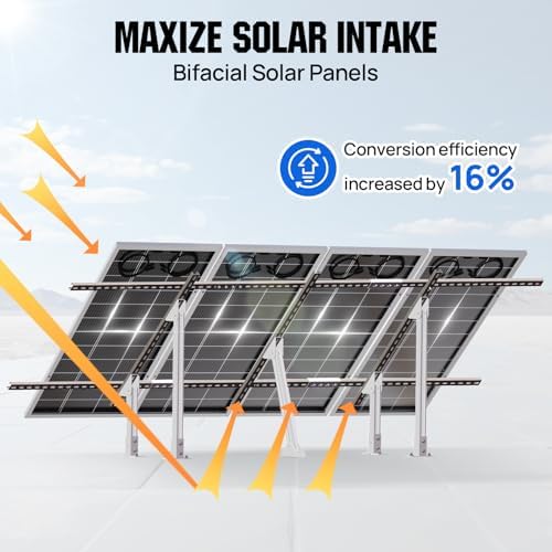 ECO-WORTHY Upgraded Solar Ground Mount Adjustable Multi-Pieces Solar Panel Mounting Brackets Kit System for 4pcs 200W/3pcs 300W/2pcs 400W Solar Panels for Ground,Open Space, Cabins and Backyard Sheds
