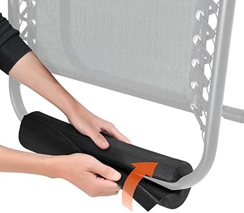 2 Pack Zero Gravity Chair Foot Rest, TOPJUM Footrest Cushion for Anti Gravity Folding Recliner, Footrest Padding for Patio Lawn Outdoor Chair, Lounge Accessory for Tall User (Black - Set of 2)