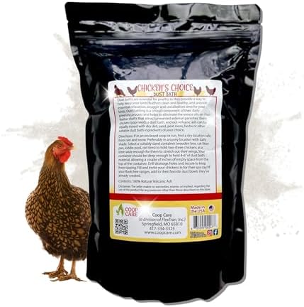 Chicken's Choice Chicken Dust Bath, 6 lb Natural Volcanic Ash Dust Bath for Chickens. Dust Mix for Healthy Chickens, Chinchillas, Small Animals. Made in The USA. Coop Accessories (1, Volcanic Ash)