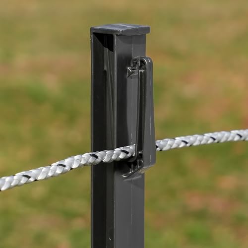Zareba A-48B 4-Foot Step-in Electric Fence Posts - 50 Pack for Electric Fence System - Sturdy & Easy Installation, Black