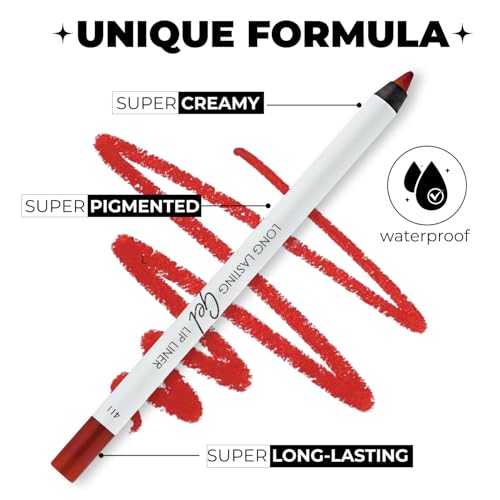 Lamel Gel Lip Liner - Long-lasting formula - Adds Colour & Texture to the Lips - Cruelty-free - Ruby red - N.411