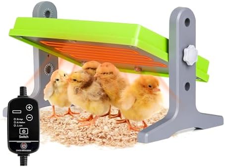 Chick Brooder (12"x8") Brooder Heater for Chicks Ducks and Birds Incubation Heating Keep Chicks Warm Newly Upgraded Temperature Adjustable Height Adjustable Chick Heating Plate - Green