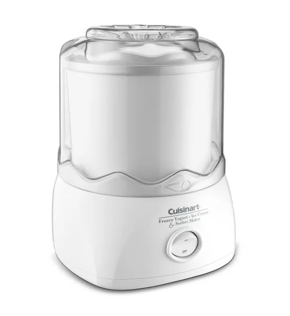 Cuisinart Ice Cream Maker Machine, 1.5 Quart Sorbet, Frozen Yogurt Maker, Double Insulated, White, ICE-21WM1