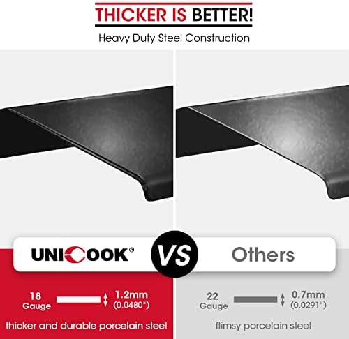 Unicook 4 Pack Porcelain Grill Heat Plate 14.56" L, Gas Grill Replacement Parts Burner Cover, Heat Shield Tents, Flavorizer Bars, Flame Tamer Guards for Gas BBQ