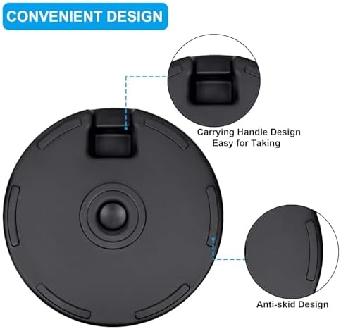 Simple Deluxe 50lbs 20" Capacity Fillable Patio Umbrella Round Base for Outdoor Lawn, Garden, Black