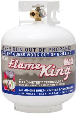 Flame King YSN230b 20 Pound Steel Propane Tank Cylinder with OPD Valve and Built-in Gauge, 20 lb Vertical