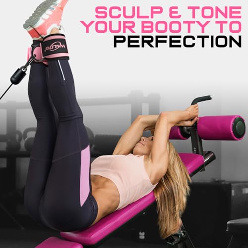 WALITO Gym Ankle Straps for Working Out - Glute Ankle Cuff Kickback Strap, Gym Cable Machine Accessories for Women Glute Leg Extensions, Hip Abductors & Lower Body Exercises Equipment