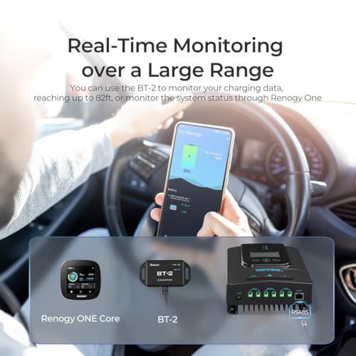 Renogy Rover 20A 12V/24V Auto DC Input MPPT Solar Charge Controller Parameter Adjustable LCD Display Solar Panel Regulator fit for Gel Sealed Flooded and Lithium Battery, Rover 20A w/ Bluetooth