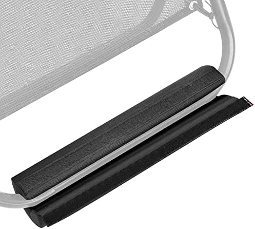 2 Pack Zero Gravity Chair Foot Rest, TOPJUM Footrest Cushion for Anti Gravity Folding Recliner, Footrest Padding for Patio Lawn Outdoor Chair, Lounge Accessory for Tall User (Black - Set of 2)