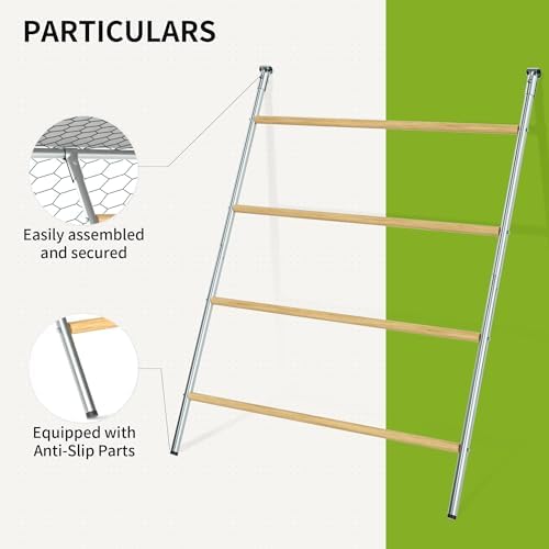 YUMEKA Chicken Roosting Ladder,Chicken Perch for Coop,Chick Roosting Bars, Cock Coop Toys, Suitable for Chicken Run and Chicken Perch, Backyard Poultry, Farm Roost Toys for Hen 55.1' L x 40.1' W