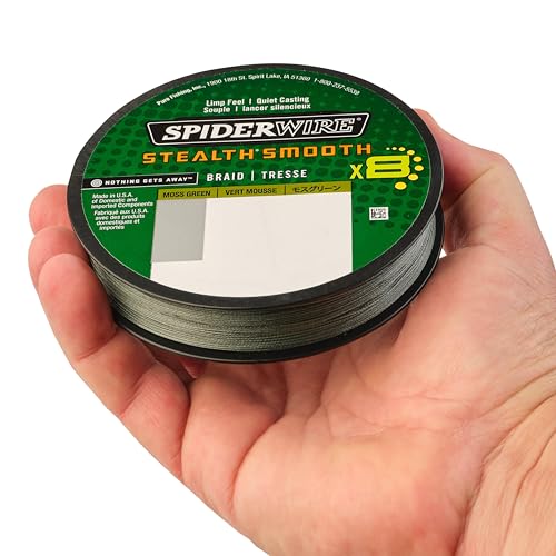 SpiderWire Stealth® Translucent Superline, Moss Green, 15lb | 6.8kg, 200yd | 182m Braided Fishing Line, Suitable for Saltwater Environments