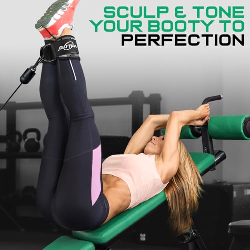 WALITO Gym Ankle Straps for Working Out - Glute Ankle Cuff Kickback Strap, Gym Cable Machine Accessories for Women Glute Leg Extensions, Hip Abductors & Lower Body Exercises Equipment