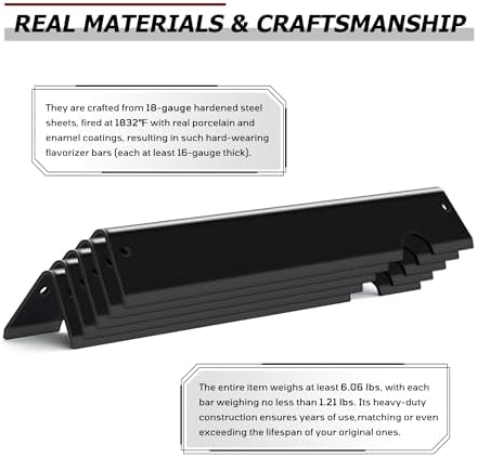 66795 GS4 Flavorizer Bars for Weber Genesis II Grill Parts, 17” Flavor Bars for Weber GS4 Genesis II 300 E-310 E-315 E-335 LX-340 Replacement Parts, Full 16GA Upgraded Porcelain-enameled Steel, 5 Pack