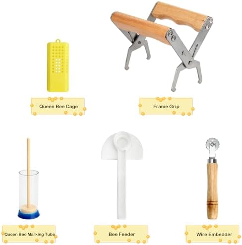 Blisstime 12pcs Bee Hives Starter Kit Beekeeping Supplies, Bee Keeping Supplies-All, Bee Supplies and Equipment with Bee Smoker, Honey Bee Hive Tools for Beginners and Bee Keeper
