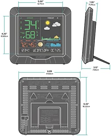 La Crosse Technology Color Forecast Station - Large Display, Temperature/Humidity Alerts, Seasonal Scenes - Indoor/Outdoor Monitoring, HI/LO Records, Barometric Pressure - Atomic Time, DST Updates