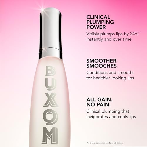 Buxom Plump Shot Peptide-Infused Lip Serum, Lip Plumping Gloss, Formulated with Advanced Peptides, Hyaluronic Acid, Avocado & Jojoba Oil
