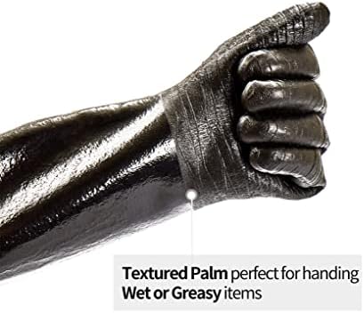 RAPICCA 932°F Heat Resistant BBQ Grill Gloves: Oil Resistant Waterproof for Smoking Grilling Cooking Barbecue Deep Frying Turkey Rotisserie Handling Hot Greacy Meat Stocking Stuffers - Long Sleeve