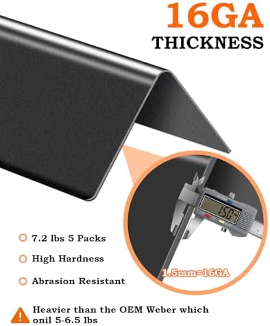 Flavorizer Bars 24.5 Inch for Weber Genesis Grill Parts Genesis 300 310 320 330 Series, Genesis E310 Grill Parts with Side Control, 5 Pcs Gas Grill Accessories for Weber 7539 7540