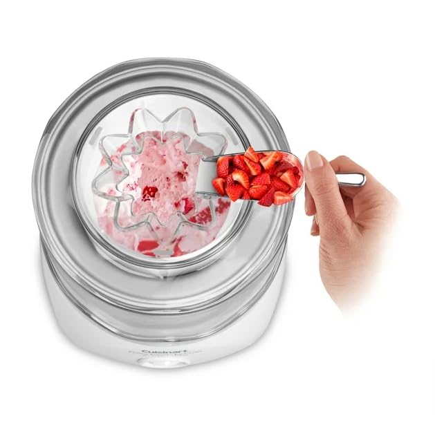 Cuisinart Ice Cream Maker Machine, 1.5 Quart Sorbet, Frozen Yogurt Maker, Double Insulated, White, ICE-21WM1